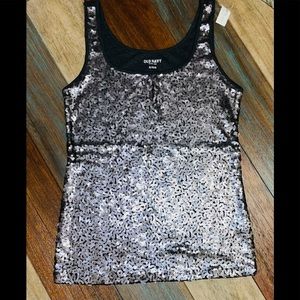 NWT Old Navy Slate Grey Sequin Tank XL